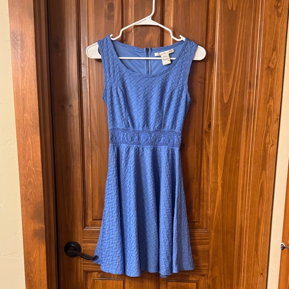 American Rag Textured Blue Mini Dress